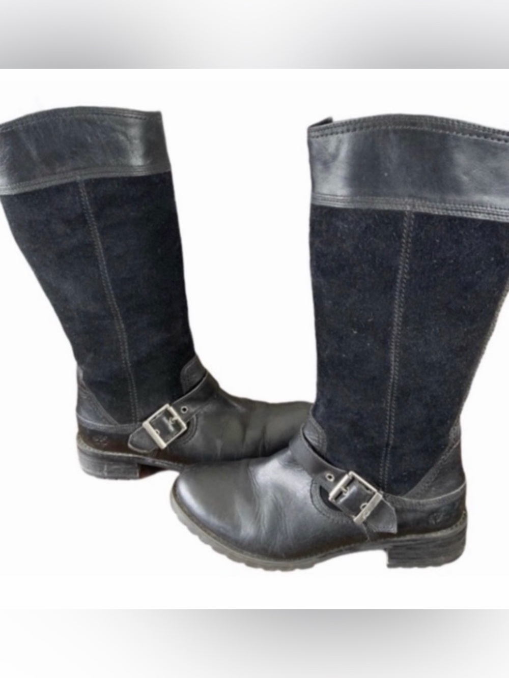 Timberland leather suede moto boots Y2K